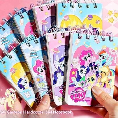 4pcs/Set My Little Pony Themed Mini Spiral Notebooks, Featuring Adorable Cartoon Character Designs, Suitable As Diaries, Stationery, Back To School Gifts, Holiday Gifts, Birthday Gifts, Party Favors, Christmas Gifts, Thanksgiving Gifts Or Graduation Gifts For Friends