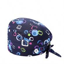 1顶印花护士帽，防尘帽，男女通用，适合医生、医学生、美容师、麻醉师、手术室工作人员，透气吸湿，鲨鱼星空图案，休闲可爱，涤纶材质，护理配件，手术帽，四季皆宜 - A - 查看 14