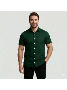 Men's Slim Fit Shirt Kit With Italian Collar (2 Units) - Green - View 5