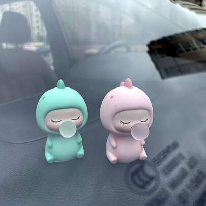 1个泡泡枪创意汽车装饰 - 可爱卡通仪表盘装饰，男女通用趣味内饰配件，生日礼物，汽车和家居泡泡枪摆件，可爱无遮挡桌面或客厅装饰