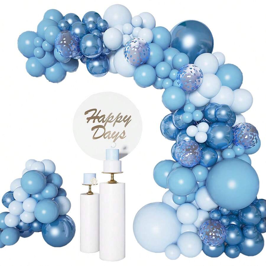 Kit Of 145 Blue Macaron Balloons For Children's Parties - Easy DIY Assembly M1011-BLUE - A - 查看 1