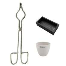 KLONKEE 9件套铸造工具组，包括坩埚、锭模、2根搅拌棒、陶瓷石英杯，适用于金、银和珠宝铸造 - 彩色 - 查看 10