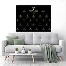 1pc Customized Logo Design Background, Suitable For Business Events, Festivals, Customized Banner Props, Portable Vinyl Material, Easy-Install, Step And Repeat Banner, Photo Backdrop, Wedding - E - View 8