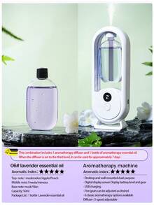 1 Stück Neuer Automatischer Ätherisches Öl Diffuser, 5 Betriebsmodi Leiser Zerstäubungsdiffuser mit Aromatherapie-Funktion, Wandmontage für Auto/Zuhause/Schlafzimmer/Badezimmer Luftreinigung - Oval - Übersicht 17