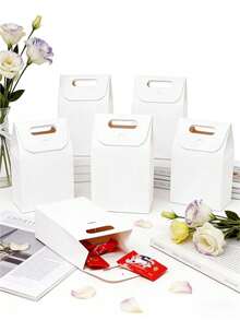 10/20 túi giấy Kraft nhỏ màu trắng có cửa sổ, hộp đựng bánh ngọt, túi đựng kẹo nougat mini, bánh quy, kẹo, bánh bích quy, đồ ăn nhẹ, quà tặng, túi giấy. - Xem 9
