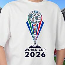World Cup 2026 Unisex Shirt_ Soccer Fan Tee For Men And Women USA, Canada, Mexico, Football Nations Inspired Graphic T-Shirt - trắng - Xem 1