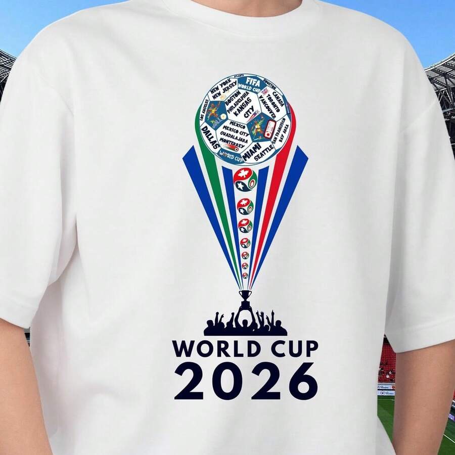 World Cup 2026 Unisex Shirt_ Soccer Fan Tee For Men And Women USA, Canada, Mexico, Football Nations Inspired Graphic T-Shirt - trắng - Xem 1