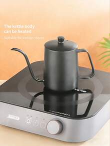 One-Piece Pour-Over Coffee Maker, 350ml & 600ml Stainless Steel Gooseneck Kettle With Lid, Coating, Slim Spout With Lid, Precise Water Control, Suitable For Home/Office/Camping/Travel, Drip Coffee Brewing Equipment. - Multicolor - View 2