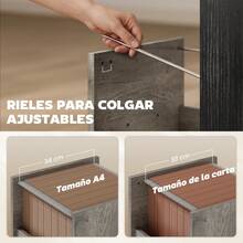 HOMCOM Armazenamento para mesa e gavetas - Gris Claro - Ver 6