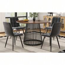 Dining Table & Chair Sets - Multicolor + MDF + Metal-1 - View 3