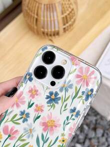 1 pièce Étui de téléphone souple à motif floral minimaliste et moderne, antidérapant et transparent, compatible avec iPhone 11/12/13/14/15/16/17 Pro Max - Multicolore - Voir 4
