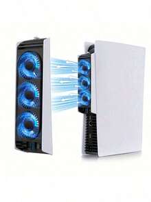 PS*5散热系统，带自动温控、双速风扇（3600-5000 RPM）、USB 3.0集线器和LED灯，PS*5光盘版/数字版必备配件 - 查看 4