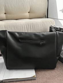 1个黑色大号（42cm*15cm*34cm）、1个黑色小号（37cm*14cm*31cm）、PU皮革、情侣款、单肩斜挎包、男士单肩包、斜挎包、女士单肩包、斜挎包、大容量、纯色、翻盖单肩包、邮差包、返校季、高中及大学生背包、背包，适用于校园、学生、通勤、度假、旅行等场合。 - 彩色 - 查看 2