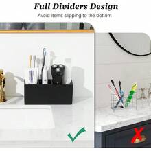 Luxspire Toothbrush Holder, 5 Slots Toothbrush Razor Holder Toothpaste Stand, Resin Decorative Dental Storage For Bathroom Accessories Set Vanity Counter Sink Organizer Storage Organizer Caddy - Black - 5 Slots + Black - View 3