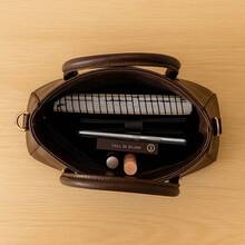 Women's Medium Compact Modern Handbag With Hand Strap, Shoulder Strap, Crossbody, Luxury Premium Quality, Affordable - Café integral - Ver 3