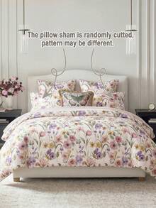 2件/3件套水彩花卉数码印花被套套装（1个被套+2个枕套，不含被芯），适合房间装饰和日常使用，采用聚酯纤维制成，柔软亲肤，适用于主卧、客房、次卧，四季皆宜，时尚印花，套装组合，卧室升级，家居翻新，设计感十足。 - 彩色 - 查看 6