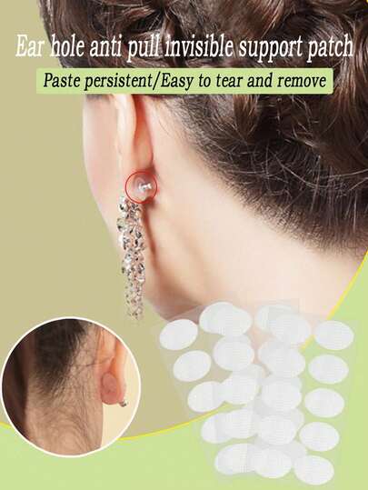 Pegatinas de soporte para el lóbulo de la oreja para mujeres, parche transparente e invisible para el lóbulo de la oreja para evitar que los pendientes se tiren y se estiren, delgado y sin dolor