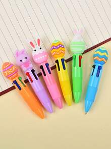 复活节卡通装饰圆珠笔，兔子和彩蛋四色笔，派对礼品/办公用品/节日装饰笔 - 復活節實色小四色隨機髮 - 查看 8