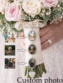 Customized Bridal Bouquet, Bouquet Photos, Wedding Memorial Hall, Memorial Souvenirs, Wedding Gifts, Engraved,Stainless,Colorful,Cute,Adorable,Funny,Kawaii,Y2K,Stylish,Unisex,Casual,Custom,Personalized,Unique,Customized,Ideal Gifts For Him,Ideal Gifts For Her,Her,Boyfriend,Girlfriend,Family,Friends,Vacay Vibes,Apparel Accessories,Halloween Edit,Freshman, Sophomore, Underclassmen - Multicolor - View 13