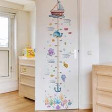 BRUP 1/2 Sheets/Set Floating Animal Friends Wall Stickers,Koala Seal Fox Squirrel In Ocean Wave, Summer Beach Theme Decals For Kids Playroom Or Nursery Wall, Removable Peel And Stick, Whimsical Underwater Adventure Theme Children's Growth Height Stickers - Multicolor - View 7