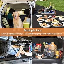 1pc High-Quality Polyester Car Trunk Mat, Heartbeat Pattern Design, Iconic Theme. Suitable For Sedans And SUVs, Durable, Easy To Clean, All-Season, Helps Keep Vehicle Tidy. - A - View 4