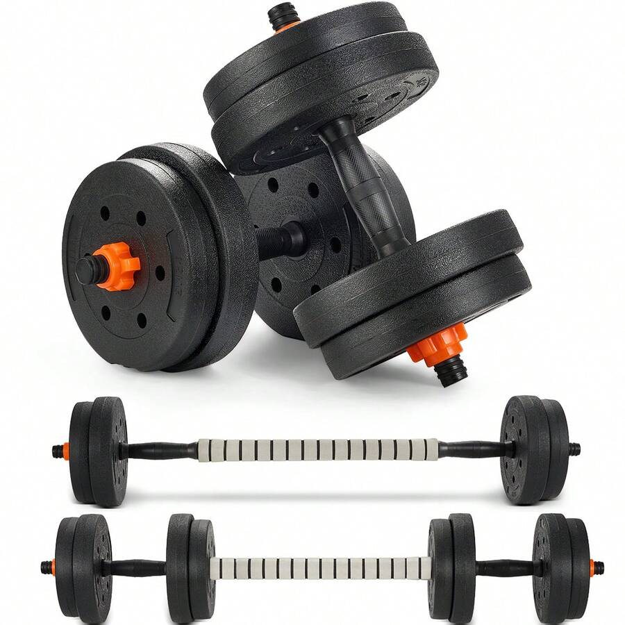 Kit De Mancuernas, Pesas Y Barra Recta Ajustable De 15 Kg - 15 kg - Ver 1