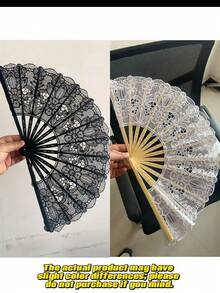 1把复古蕾丝刺绣花卉手扇，蕾丝折叠扇，夏季沙滩扇，可折叠手扇，女士蕾丝扇，复古婚礼扇，西班牙手扇，竹骨材质，优雅白色设计，适合作为节日礼物或女士家居装饰。扇边饰有精致的蕾丝刺绣，户外、花园、旅行必备、便携必备、沙滩必备、毕业季、毕业典礼、毕业典礼、毕业礼物、毕业赠礼、毕业礼物、毕业派对、户外必备、旅行便携、徒步旅行必备、露营必备、便携工具、夏季必备、夏季便携 - 多色 - 查看 8