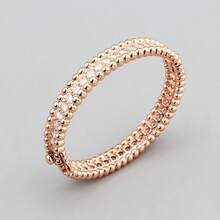 falinne 1pc 925 Sterling Silver 18K Gold Plated Full Diamond Bracelet, Luxurious Party Style Bracelet, 1 Row Cubic Zirconia Wedding Jewelry Bracelet - Diamond-studded Wide Bracelet - View 5