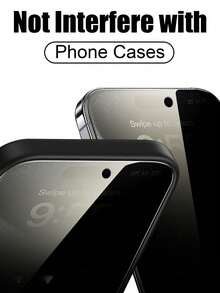 Privacy Anti-Spy 3pcs Tempered Glass Screen Protector Mobile Phone Screen Film Compatible With Apple Devices Anti-Scratch Anti-Collision Oleophobic Coating Smooth Touch Compatible With Apple X/XR/6/7/8/11/12/13/14/15/16/16Plus/16Pro/16ProMax/16e/17/17 Air/17 Pro/17 Pro Max Series Spring Gift Anniversary - Black - View 9