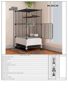 可堆叠鸟笼，带拉出式托盘，易于清洁，可移动鹦鹉笼，适用于饲养玄凤鹦鹉、鹦鹉、爱情鸟 - 拼裝款 - 查看 19
