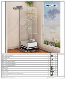 可堆叠鸟笼，带拉出式托盘，易于清洁，可移动鹦鹉笼，适用于饲养玄凤鹦鹉、鹦鹉、爱情鸟 - 拼裝款 - 查看 11