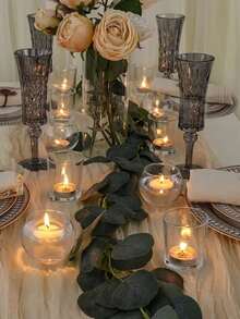 5pcs Transparent Glass Candle Holders, Votive/Floating Candle Holders, Round Vase Holders For Wedding, Engagement, Bridal Shower, Party Table Centerpieces, Glass Wishing Candle Holders, Glass Tea Light Candle Holders, Round Tea Light Candle Holders For Dining Table, Wedding, Rehearsal Dinner, Outdoor Events And Holiday Celebrations, Empty Clear Candle Holders - Multicolor - View 4
