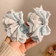 1pc/4pcs Ethereal Lace Bow Hair Clips, Lolita Side Bangs Clips, Sweet Ponytail Clips For Women - Lace Bow Hairpin - View 5