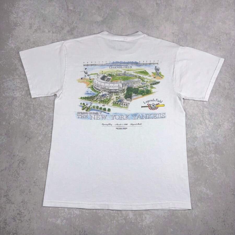 Vintage 1996 YankeesLegends Field T-Shirt – Spring Training MLBs Tee. - trắng - Xem 1