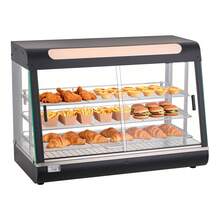 3-Tier Commercial Food Warmer Display, 1400W Food Display Warmer With LED Light, Top Storage And Adjustable Shelves, 86℉~185℉ Steam Heating, 137Qt/130L For Hamburger, Pizza, Bread, Fried Chicken - 35-inch - View 9