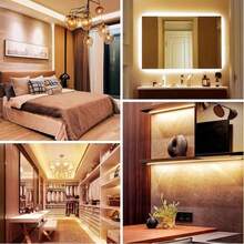 1 buah Lampu Strip LED USB Warm White 1m/2m/3m/4m/5m dengan Saklar Tombol, Lampu Pita LED yang Dapat Diredupkan untuk Penerangan Samping Tempat Tidur dan Kamar Tidur, Lampu Malam Tangga, Cermin, Penerangan Meja Rias - Strip lampu tombol - View 7