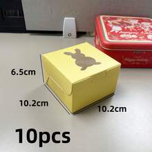 10pcs 4x4x2.5 Inch Easter Cookie Boxes, Rabbit Window Baking Boxes, Pie Boxes, Chocolate Strawberry Boxes, Fragile Heart-Shaped Boxes, Cooked Food Boxes, Cake Boxes, New Year Gift Packaging & Storage - Paper - View 16