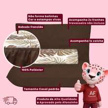 Printed Double Bedspread 03 Pieces With Ruffle And Pillowcases - Soft Light Immediate Shipping - Rỉ Nâu - Xem 3