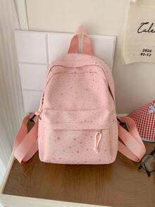 1pc Multi-Functional Mini Student Backpack - Cute Striped Texture Commuter Bag With Multiple Pockets And Comfortable Shoulder Straps - Multicolor - View 11