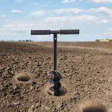 24-Inch Durable Manual Spiral Soil Loosener With Black Oxide Finish, Round Handle For Easy Grip - Perfect For Farm & Yard - Black - View 10