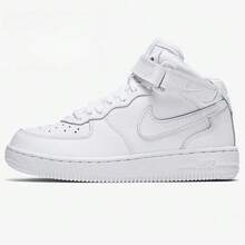 Nike 儿童中帮魔术贴简约运动休闲鞋 Air Force 1 LE 纯白 Air Force One 运动鞋 - 白色 - 查看 4