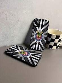 Logotipo de  Guadalajara con colores rojo blanco.funda de teléfono Fundas compatibles con ,Apple,VIVO,OPPO,,, y Honor.Fabricadas en silicona TPU,ofrecen protección contra golpes y caídas. - Negro - Ver 7