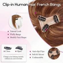 Women'S Realistic Clip-On Hair Topper With Bangs 3 Secure Clips, 360°Cover Top Hair Pieces 10 Inch Light Brown Straight Hairpiece For Bald/Thinning Hair - S6 - View 3