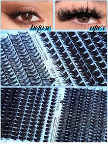 Bộ dụng cụ tự làm nối mi (612/576/522 sợi), Bộ mi giả dạng chùm, kiểu D-Curl dày dặn, 8-16mm, bao gồm keo dán mi, nhíp và cọ chải mi. Thích hợp sử dụng tại nhà. Bao gồm hướng dẫn sử dụng mi giả dạng chùm (4 kiểu kết hợp). Vật dụng cần thiết khi đi du lịch. - Nhiều màu - Xem 8