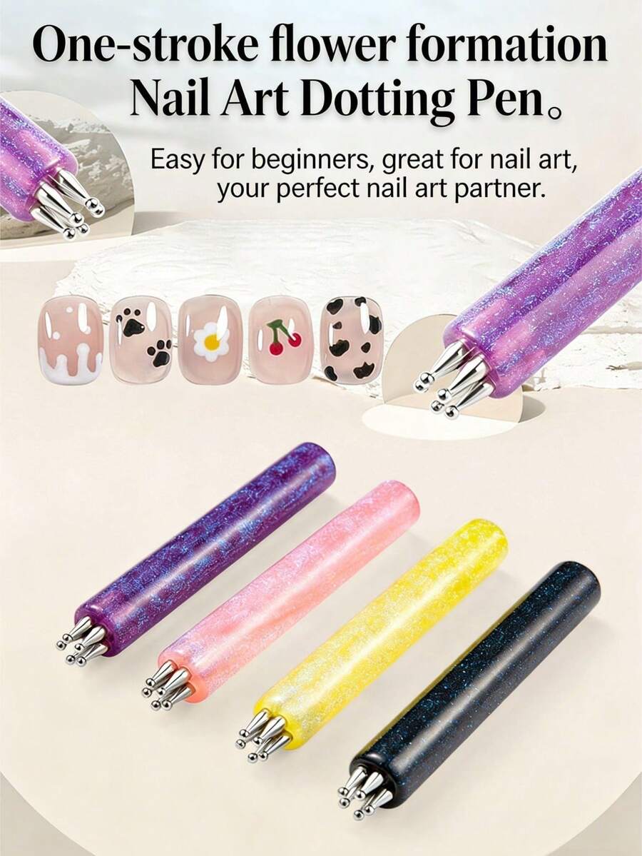 Bút vẽ móng nghệ thuật acrylic mới, có nhiều màu sắc, cho phép tạo ra các họa tiết cánh hoa và hoa liền mạch. Phong cách DIY, phù hợp cho các tiệm nail chuyên nghiệp và các dự án DIY tại nhà. - Nhiều màu - Xem 1