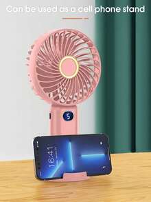 迷你便攜式 USB 手持風扇，100 段數位顯示 2 合 1 手持與桌面風扇，適合旅行、海灘度假與戶外露營，可充電鋰電池供電，旅行必備，輕量化設計 - D20 - 查看 11