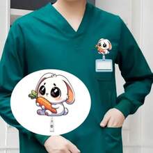 Easter Badge Reels With Alligator Clip Funny ID Badge Holders Cute Bunny Badge Reel Designs Retractable Bow Shape Easter Badge Holder For Nursing Medical Students Nurse Name Accessories For Work - Lễ Phục Sinh năm 878 - Xem 6