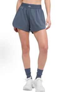 Alo Yoga Women's Grandstand Tennis Shorts | Lightweight Performance Fabric | Loose Fit Breathable Athletic Shorts | Luxury Studio-To-Street Comfortable Workout Bottoms - View 2