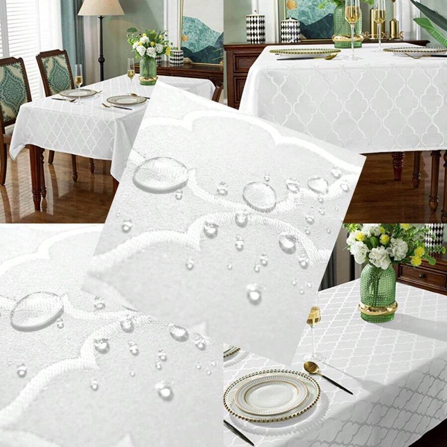SASTYBALE - Mantel Rectangular/Oblongo de Polister con Patrones de Flores Resistente a los Derrames y Arrugas para Mesa de Cocina o Comedor Blanco 52 x 70 Pulgs 4-6 AsientosDecoración de cuarto, Muebles, Herramientas para hombre, Muebles para cuarto - [AUTOMÓVIL CLUB BRITÁNICO - Ver 1