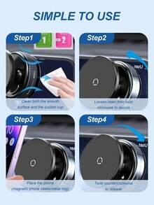 360° Rotating Universal Vacuum Suction Cup Phone Holder - Strong Fixation, 7kg Load Capacity, Suitable For Navigation, N52 Magnet For Stable Performance, Adjustable Angle, Compact Design, Fits Large Phones, Applicable For Cars, SUVs And Trucks, Ideal For Travel - A - View 12